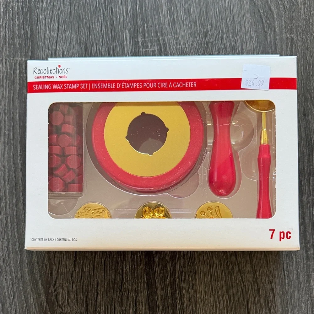 Recollections Red and Gold Sealing Wax Stamp Set - 7 Pc